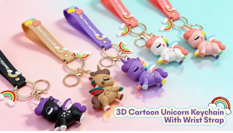 pink unicorn keychain 1